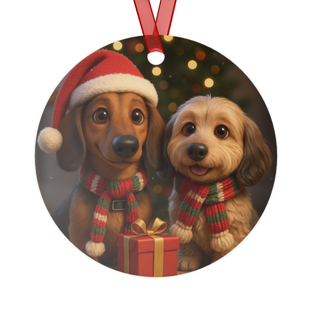 Custom Pet Metal Ornament mockup